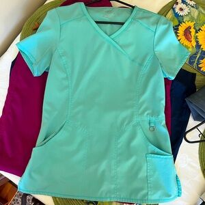 EUC Cherokee Infinity BOGO Aqua Scrub Top